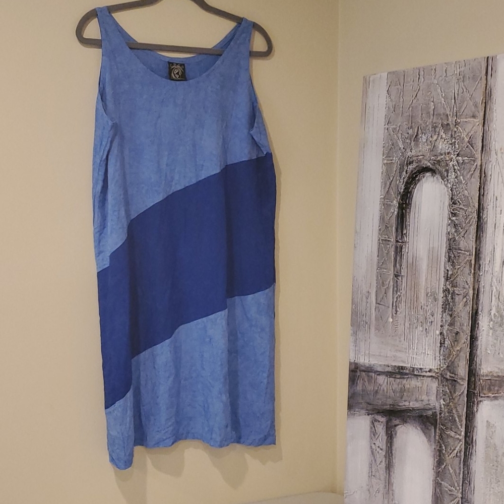 Coco International Blue Color Sleeveless D…